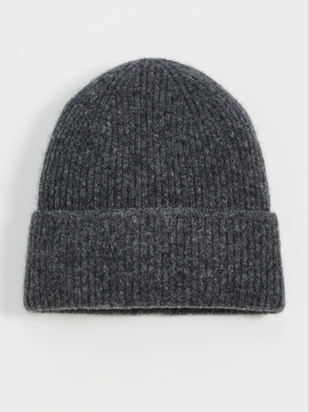 Theory Astor Wool Beanie in Charcoal Grey.